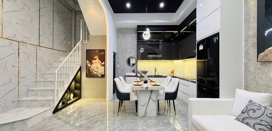 Phòng khách nhà phố Gò Vấp hẻm xe hơi đường Thống Nhất, Phường 15 sáng và thoáng